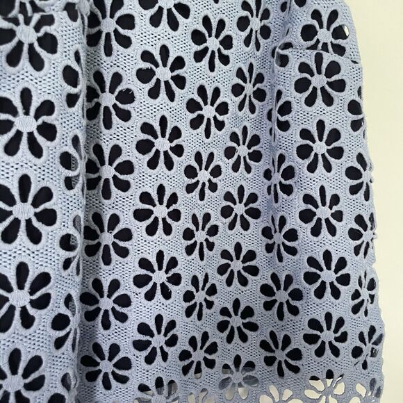 Maeve Quinn Knit Size 0‎ Whimsy Floral 90s Y2K 70s Short Blue Boho Beachy Blue - Picture 6 of 11